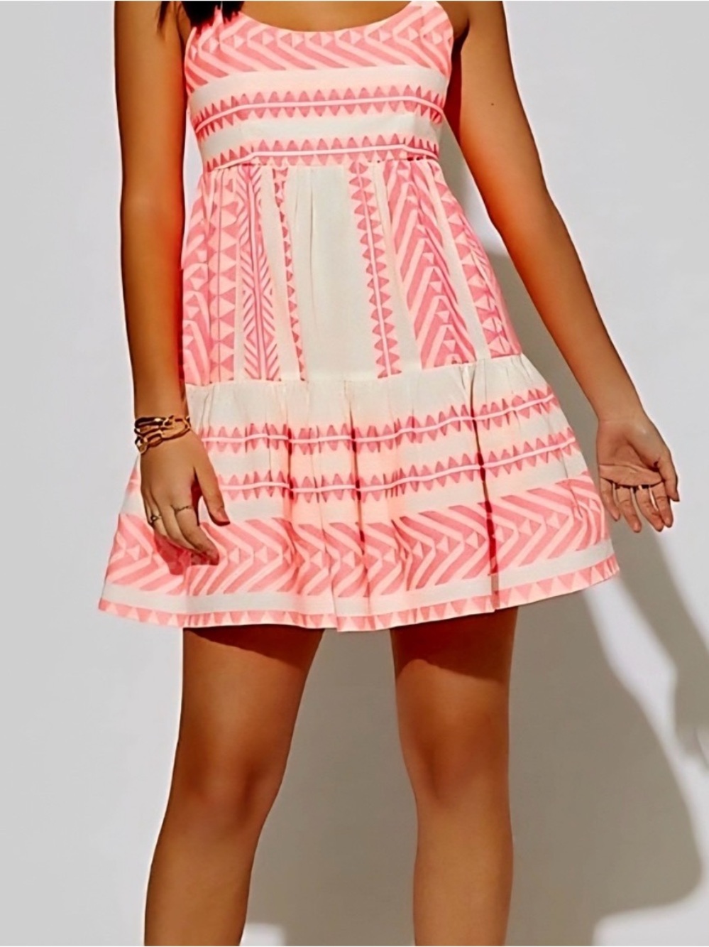 mi ami Neon Pink and White Mini Dress - Picture 8 of 10
